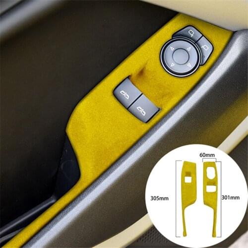 For Chevrolet Camaro 2016-2020 Alcantara Suede Wrap Car Windows Lift Control Panel Strip Cover Trim Sticker Internal Accessories