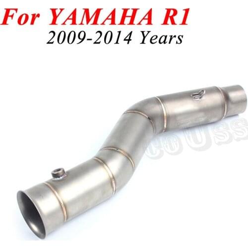 For YAMAHA R1 2009-2014 Years Slin 0n Systems Middle Mid Link Motorcycle Exhaust Single Row Pipe Modified Escape Moto Motocross