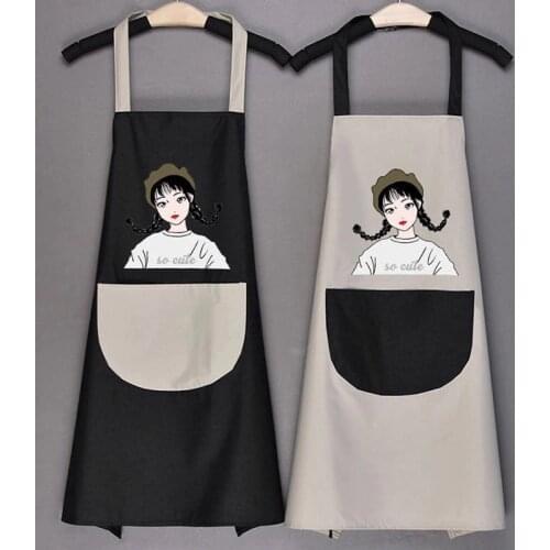 Girl Chef Apron Kitchen Baking Accessories for Woman Maid Blank God Of Cooking Foodie Simple Waterproof Fashion Japanese