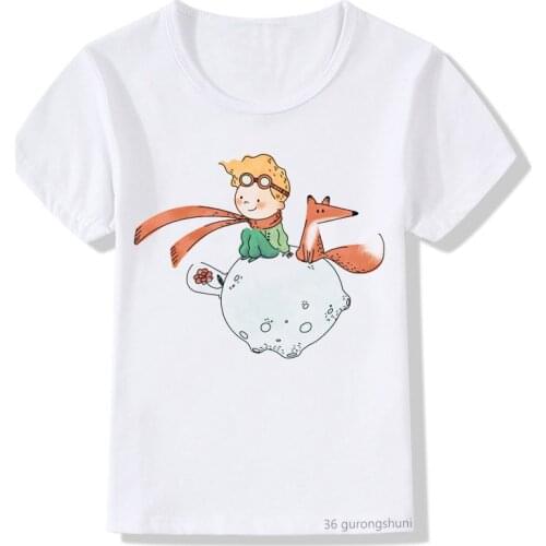 T-shirts for boys/girls cute little prince cartoon print kids clothes summer casual tshirt kids clothes vogue high quality tops