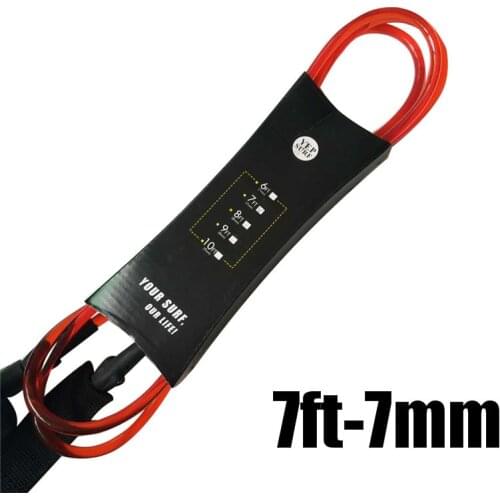 Red Straight Leash 7ft7mm Surfboard Leash Yep.surf Super strong webbing Neoprene Strape