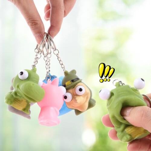 Best selling Cute cartoon squeezing key chain Dinosaur design Spoof decompression Plaything childrens toy pendants Cultivating