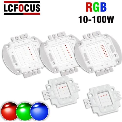 High-Power Red, Green And Blue 10W 20W 30W 50W100W RGB LED Chip COB Full Color DIY Bar Atmosphere Stage Light