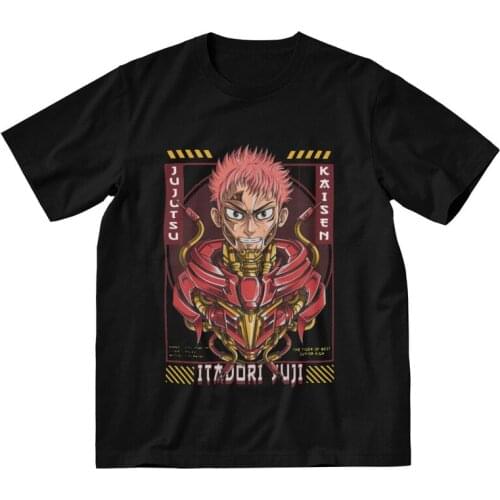 Jujutsu Kaisen Tshirt Men Casual Tees Top Cotton T Shirt Short Sleeve Mecha Itadori Yuji Ryomen Sukuna T-shirts Gift Idea Merch