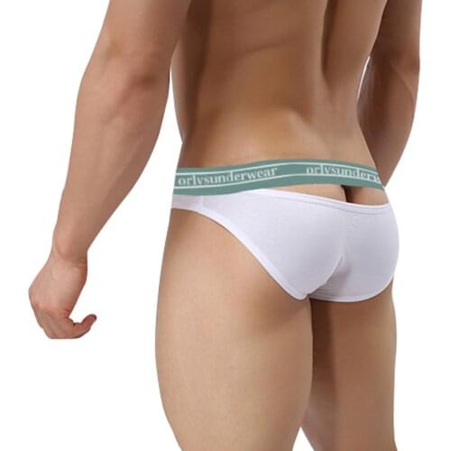 ORLVS 3 Colors New Sexy Man Underwear Men Briefs High Quality Cotton Gay Hollow Out Mens Panties Breathable Slip Hombre Sissy