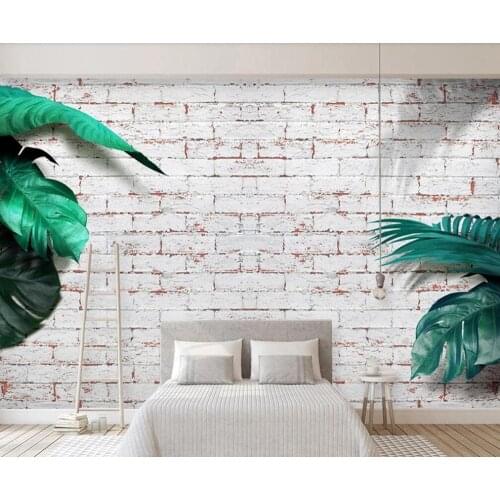 Custom 3D mural wallpaper fresh modern simple 3D 3D plant leaves TV background wall decoration painting