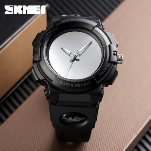 New Men Watch Blue LED Lighten Male Sport Wristwatches Quartz Shock Resistant Clock 50M Waterproof Relogios Masculino SKMEI 1521