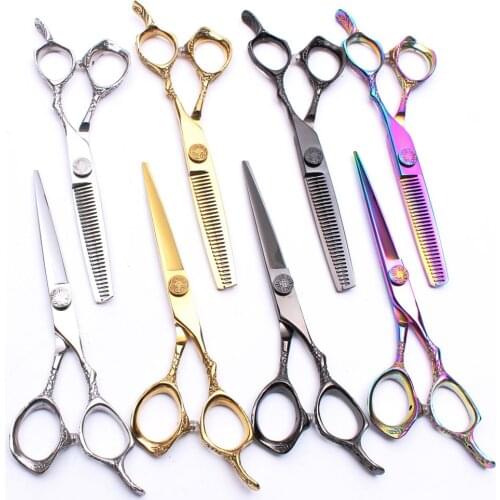 5.5" 16cm Customized Logo JP 440C Haircut Cutting Scissors Thinning Shear Hairdressing Supplies Professional Hair Scissors C9001