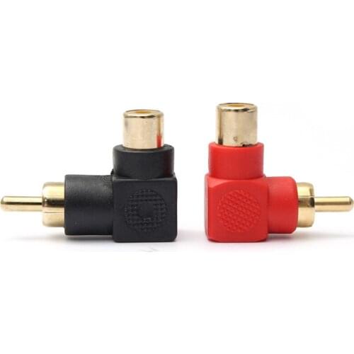 1Pair 90 Degree RCA Right Angle Connector Plug Adapters Male & Female 90 Degree Elbow Audio Adapter