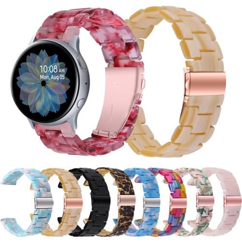 20mm Resin Watch strap For Samsung Galaxy Watch 3 41/S2 Classic/Galaxy Watch 42/Active 2 40 correa transparent steel watch band