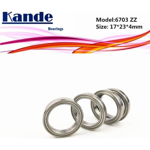 6703 ZZ 17x23x4 4pcs ABEC-1 6703ZZ Thin Section Deep Groove Ball Bearing 6703
