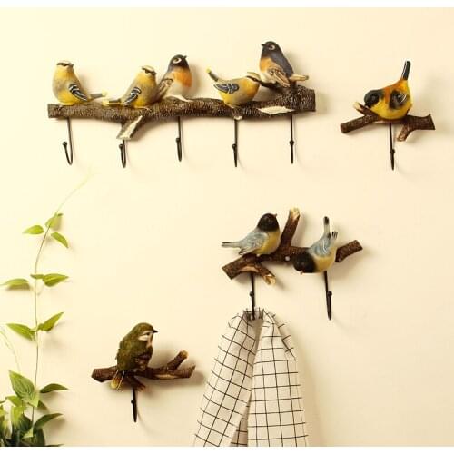 Modern American Birds Decorative Hook Kids Room Creative Coat Hook European Style Living Room Key Clothes Personality Wall Hook
