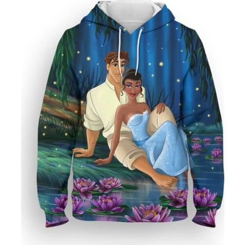 The Princess And The Frog Hoodies Women Spring Cartoon Anime 3D Print Boy Girl Kids Sweatshirt Fashion Streetwear Mens Clothing