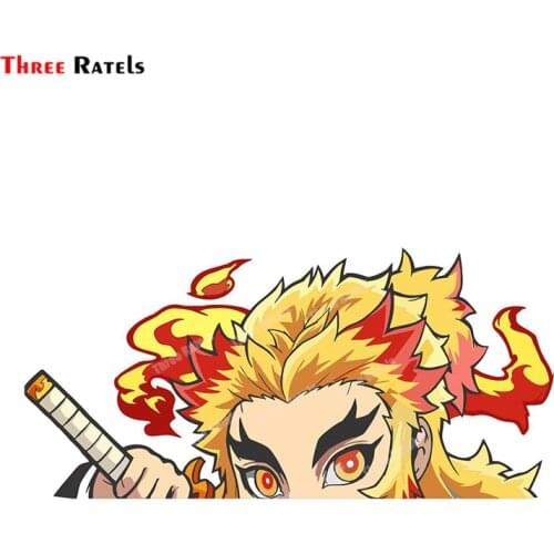 Three Ratels A424 KYOJURO RENGOKU PEEKING Decals For JDM Windshield Car Funny Car Accessories Decoration Waterproof Protected