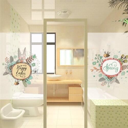 Happy castes Spring Window decoration wall stickers Store window Garden Bee Refrigerator Decor wall decal arts poster