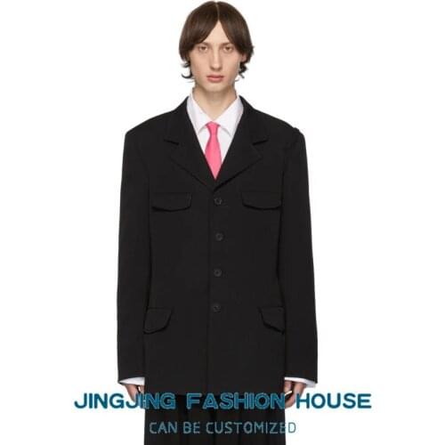 S-6XL!!Spring and Autumn 2021 new mens belted jacket military jacket worsted smart British suit