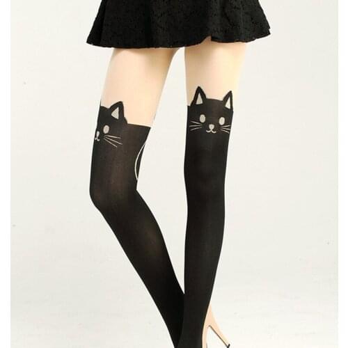 Women Sexy Cat Tail Velvet Knee High Socks Hosiery Tattoo Stockings socket stockings
