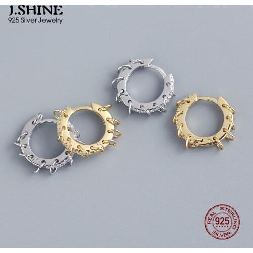 JShine 2021 Original Design 100% S925 Sterling Silver Zircon Earrings Round Geometric Loops Tassel Fine Earrings Women Jewelry