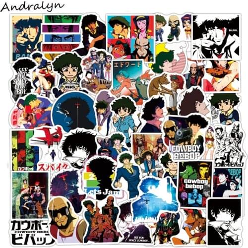 10/50Pcs Cowboy Bebop Vintage Decorative Stickers For Diy Suitcase Skateboard Guitar Laptop Pvc Decorative Waterproof Sticker