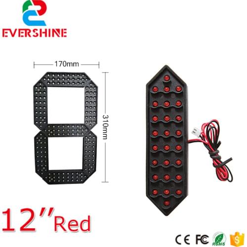 12 inch red yellow and white seven segment led display board outdoor LED digital number module