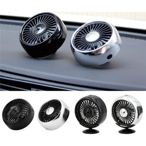12V Electric Car Fan 360 Degree Rotatable 2 Speed Dual Head Car Auto Cooling Air Circulator Fan for Van SUV RV Boat Auto