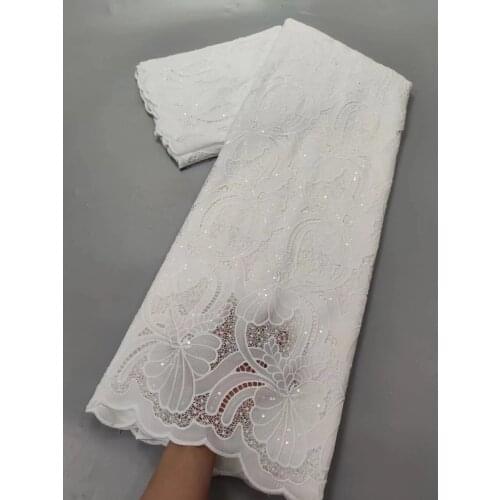 African Swiss Lace Fabric 2021 High Quality 100%Cotton Embroidery Lace Swiss Voile Lace In Switzerland Dubai Fabri 5yards