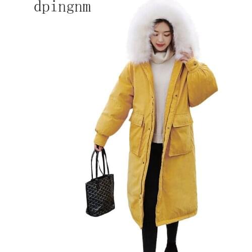 2019 Womens Coat Jacket Medium Length Women Parka With a Rabbit Fur Winter Thick Coat Women New Winter Collection Hot