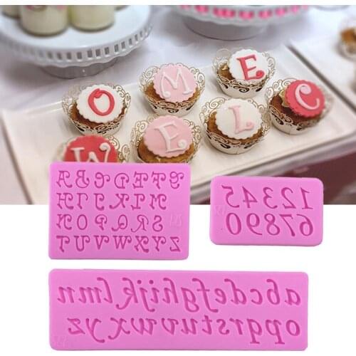 3pc Can ChooseCapital and Small English Letters Numbers Fondant Cake Chocolate Mold for the Kitchen Sugarcraft Decoration A1082