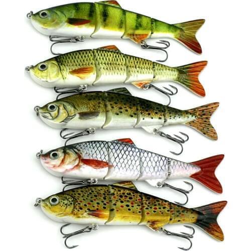 HENGJIA 5pcs 12cm 16.8g 6#hooks diving jointed minnow fishing lures wobbler bass carp trout fishing baits pesca fishing tackles