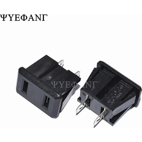 5pcs SP-864 AC 10A/250V 15A/125V US Plug Panel Mount US Outlet Power Socket 2pin Black