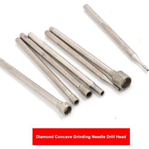 Diamond Concave Grinding Needle Point Bits Drill Head Dremel Accessories 2.35mm Emery Eye-absorbing Needle Carving Head