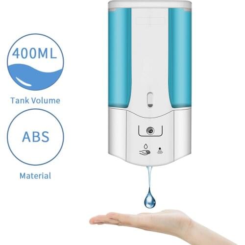 400ml Automatic Soap Dispenser Touchless Sensor Hand Sanitizer Shampoo Detergent Dispenser Wall Mounted for Bathroom Kitchen