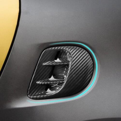 Real Carbon Fiber Car Rear Fender Side Outlet Sticker Cover Moulding Trim for Smart fortwo forfour 2015 2016 2017 2018 2019 2020