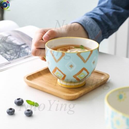 Milk Oatmeal Breakfast Cup Large Capacity Cute Girl Ceramic Cup Coffee Mug Nordic Personality Creative Birthday Gift