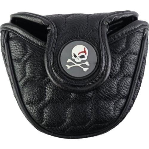 Skull Golf Mallet Head Cover PU Leather Golf Headcover Protector Accessories
