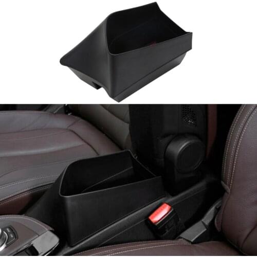 Black ABS Center Armrest Storage Box Container Tray For BMW X1 F48 2016-2019 X2 F47 2018-2019 Car Accessories Left Hand Drive