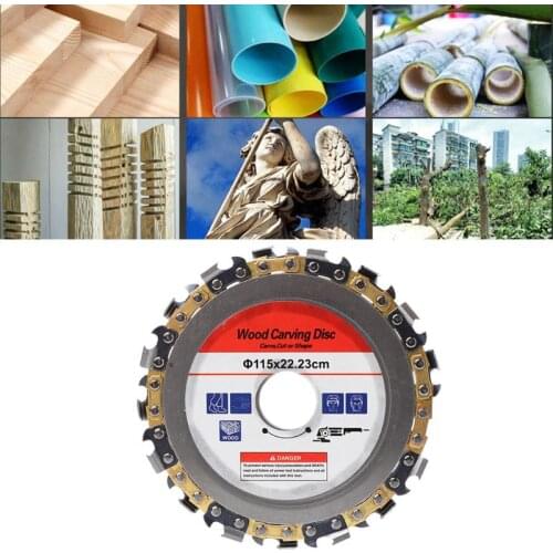 115mm 22mm Diameter 9 Tooth Chainsaw Disc for Angle Grinders Circular Saw Blade Woodworking Cutting Wood Slotted Cutting Piece