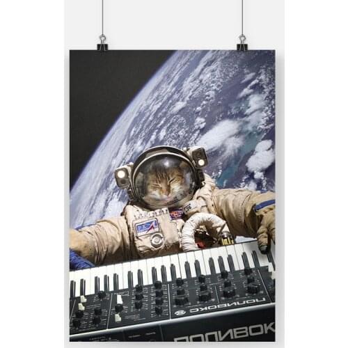 CATS ON SYNTHESIZERS IN SPACE Poster Canvas Painting Wall Art Decor Living Room Bedroom Study Home Decoration Prints