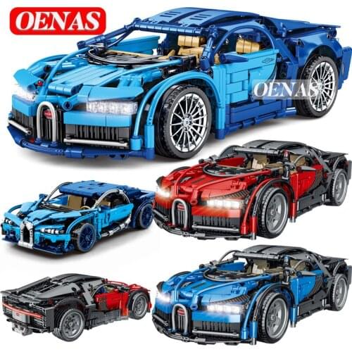 MOC Creative Expert High-Tech Super Speed Racing Blue Car Model Building Blocks Assembled Toys For Boys Christmas Birthday Gift