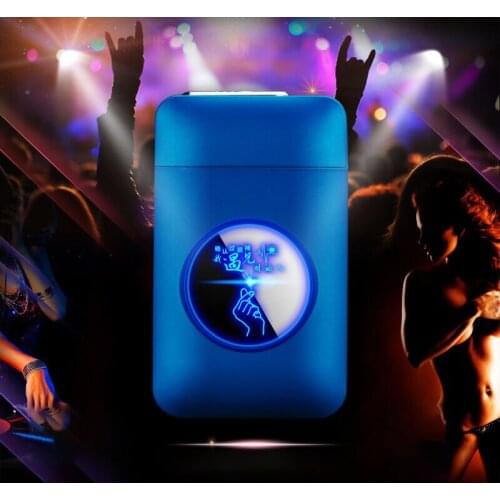 Creative Anti-pressure Cigarette Case Personalized Color Screen Rechargeable Cigarette Case with Cigarette Lighter Gift for Men
