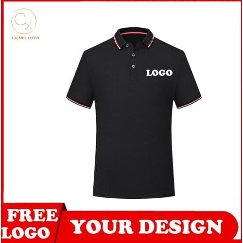 Men and women can wear 8-color POLO shirts, custom LOGO lapel short-sleeved shirt printing DIY brand text
