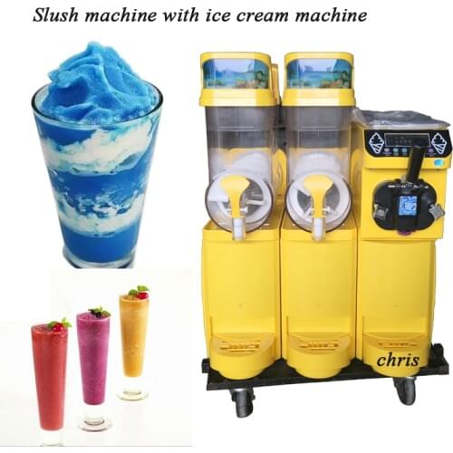 New style hot sale vending machine soft ice cream machine with slush machine free shipping