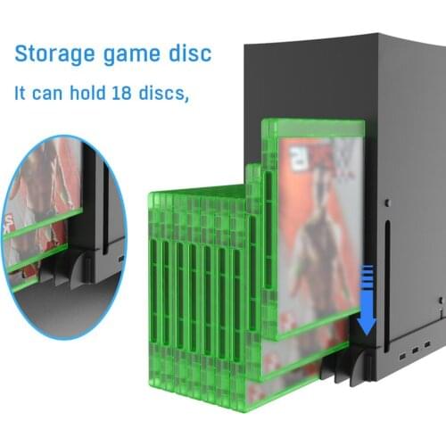 Cooling Stand For Xbox Series X Console External Cooler Stand Multifunctional Holder Game Discs Storage Rack Game Accessories