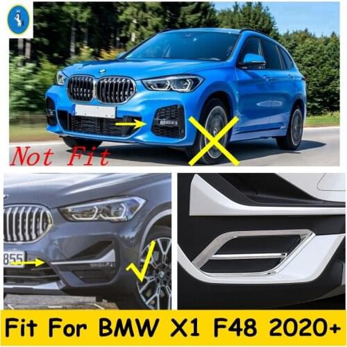 Front Bumper Fog Lights Lamps Frame Decoration Cover Trim ABS Chrome Exterior Refit Kit Accessories Fit For BMW X1 F48 2020 2021