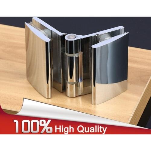 1PCS Brass Frameless Bathroom Shower Door Hinges Glass to Glass Hinges Chrome Finished