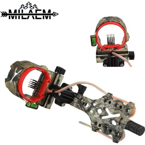 1 Pc Compound Bow Sight 5 Pin Stainless Steel Tube Pin 0.019 mm Micro Adjustable Bow Sight Archery Hunting Shooting Accessories