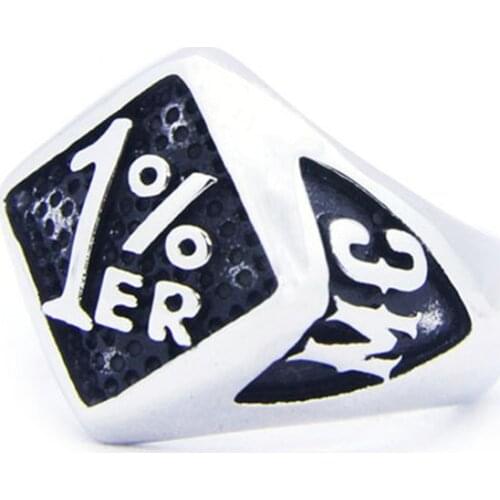 Rany&Roy Newest 1% MC Biker Ring 316L Stainless Steel Jewelry Fashion Motorcycles Ring