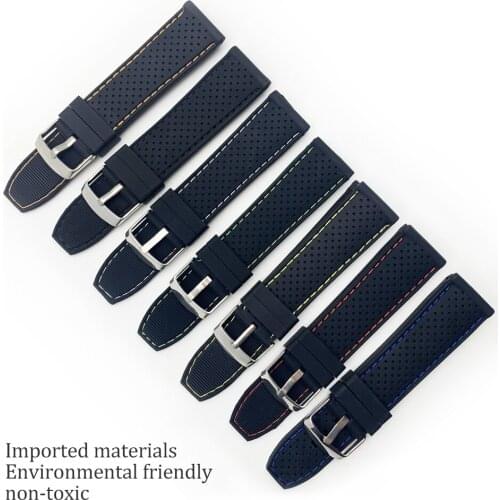 Soft Silicone Watchband 20mm 22mm Rubber Diving Waterproof Replacement Bracelet Band Strap Watch Accessories