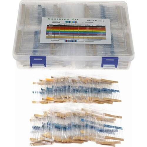 Boxed 2600pcs /130 kinds /1/4W metal film resistor package in-line color ring resistor full range of component packages
