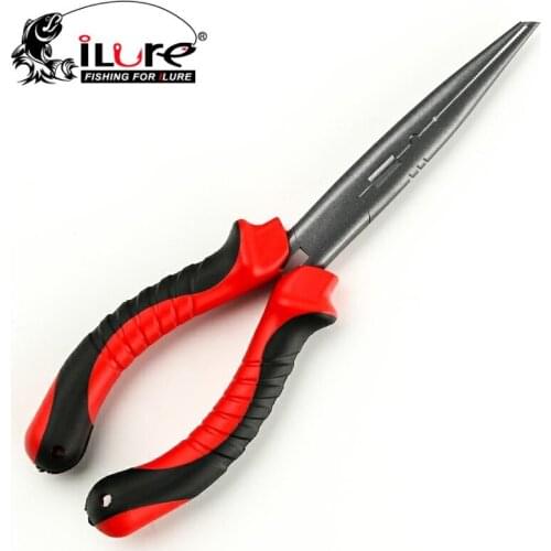 Ilure Stainless Steel Fishing Pliers Sea Fishing Scissors Braid swivel Snap Hook Tools 7''/9'' Anti-rust Dirt-proof Split Ring
